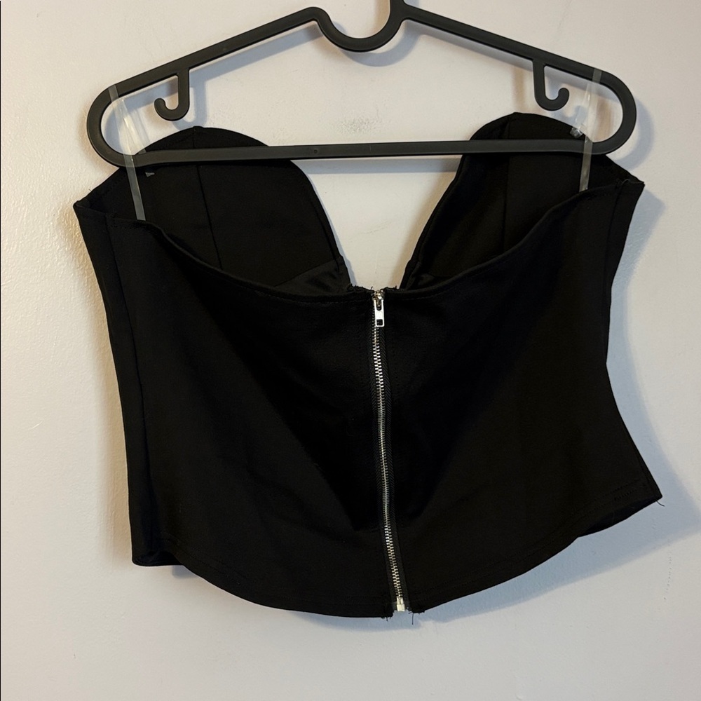 Fashion Nova Adriana Deep Plunge Corset Top Black size XL - Picture 9 of 13